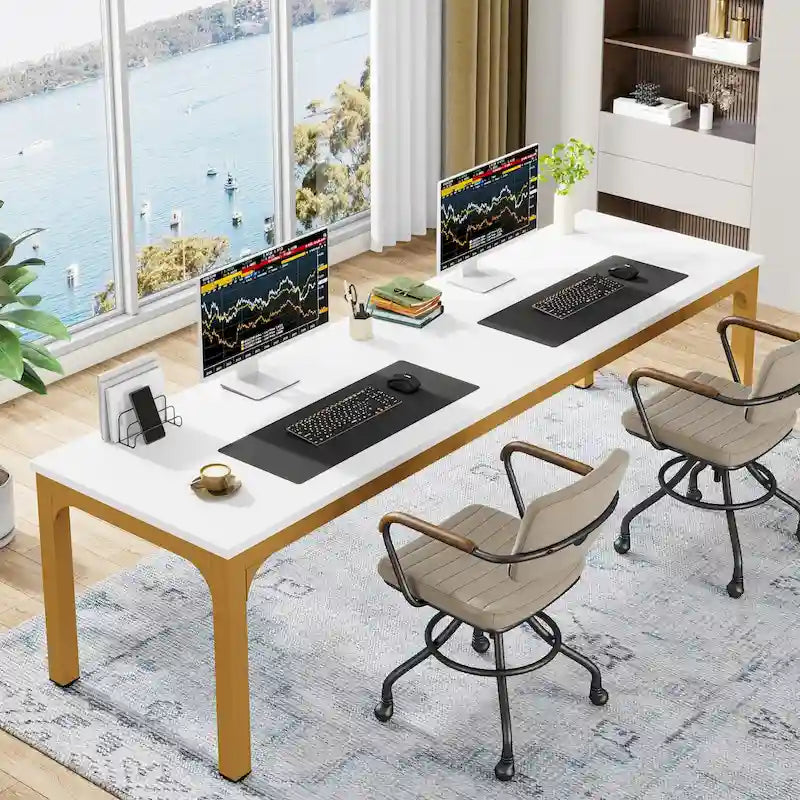 78.74 inch Extra Long 2 Person Double Computer Desk for Home Office
