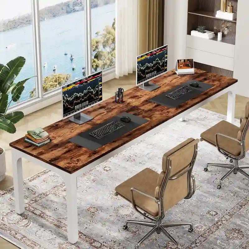 78.74 inch Extra Long 2 Person Double Computer Desk for Home Office