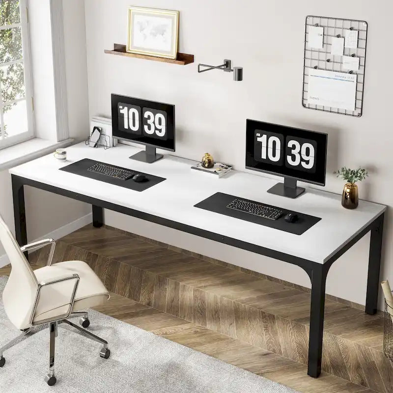 78.74 Zoll extra langer Doppel-Computertisch für 2 Personen im Homeoffice