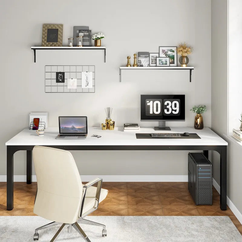 78.74 Zoll extra langer Doppel-Computertisch für 2 Personen im Homeoffice