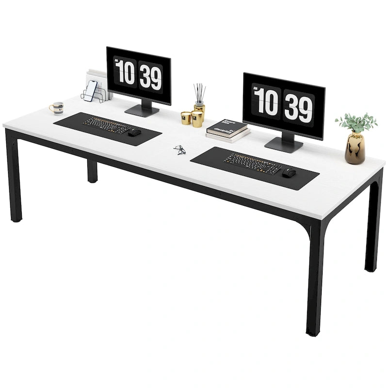 78.74 Zoll extra langer Doppel-Computertisch für 2 Personen im Homeoffice