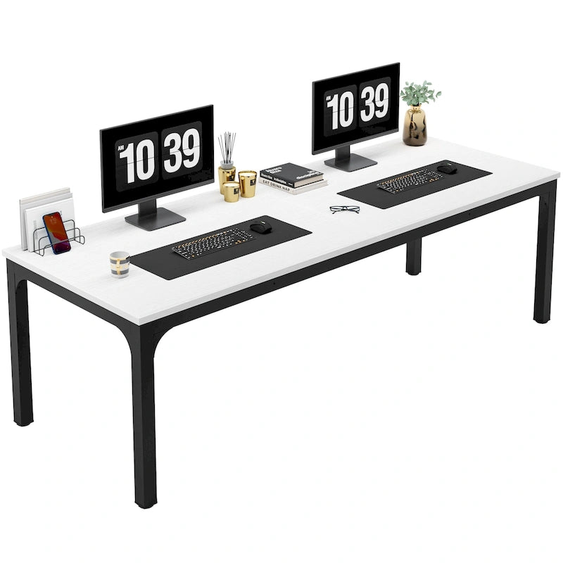 78.74 Zoll extra langer Doppel-Computertisch für 2 Personen im Homeoffice