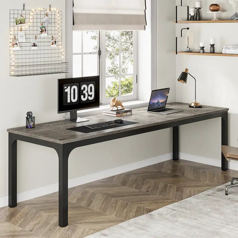 78.74 Zoll extra langer Doppel-Computertisch für 2 Personen im Homeoffice