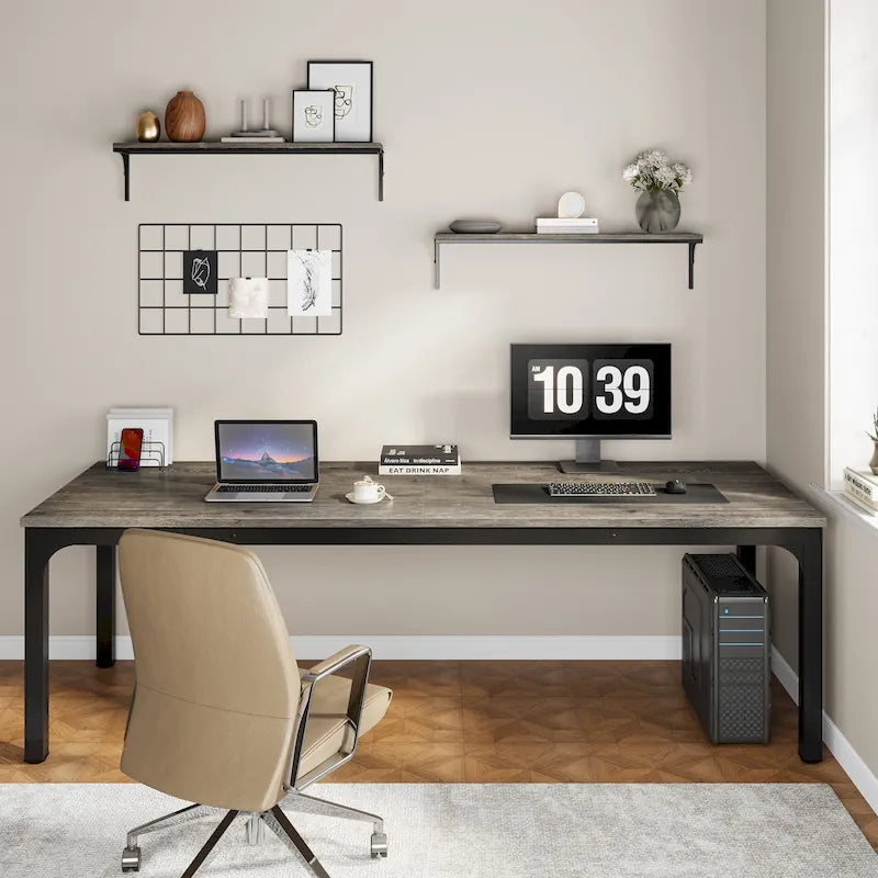 78.74 Zoll extra langer Doppel-Computertisch für 2 Personen im Homeoffice