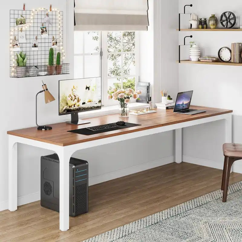 78.74 Zoll extra langer Doppel-Computertisch für 2 Personen im Homeoffice