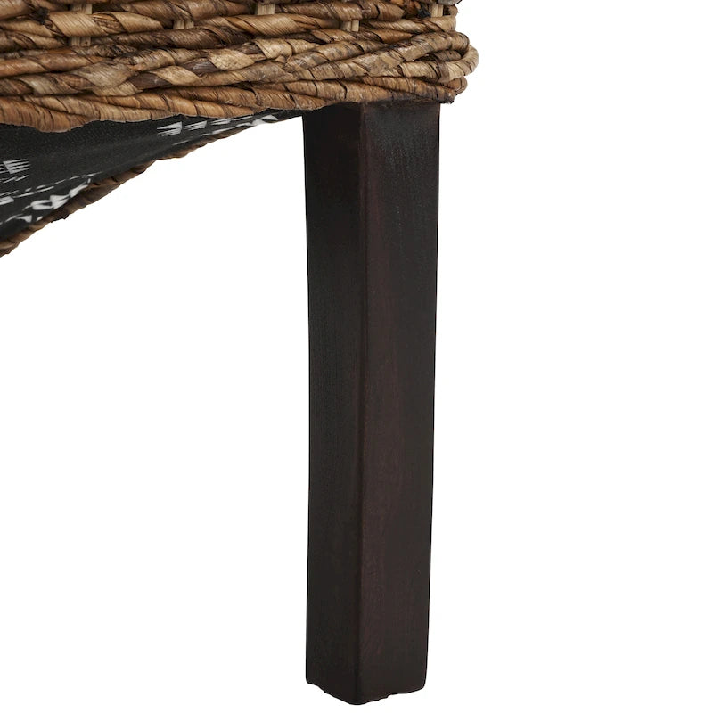 Esszimmerstuhl aus natürlichem Korbgeflecht (2er-Set) – 19 W x 22 D x 41 H – 19Wx22Dx41H