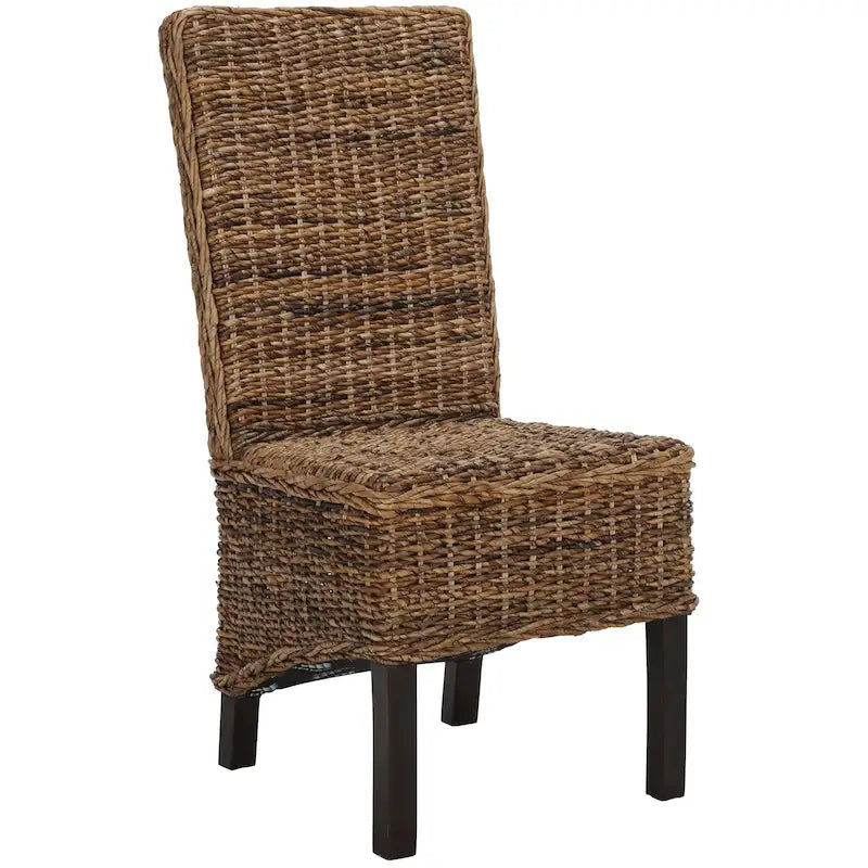 Esszimmerstuhl aus natürlichem Korbgeflecht (2er-Set) – 19 W x 22 D x 41 H – 19Wx22Dx41H