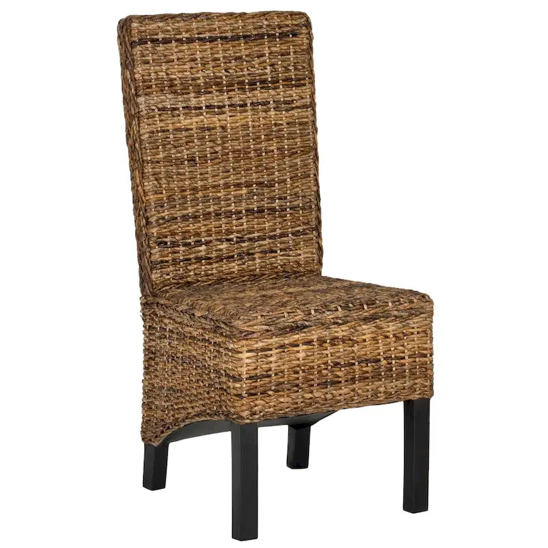 Esszimmerstuhl aus natürlichem Korbgeflecht (2er-Set) – 19 W x 22 D x 41 H – 19Wx22Dx41H