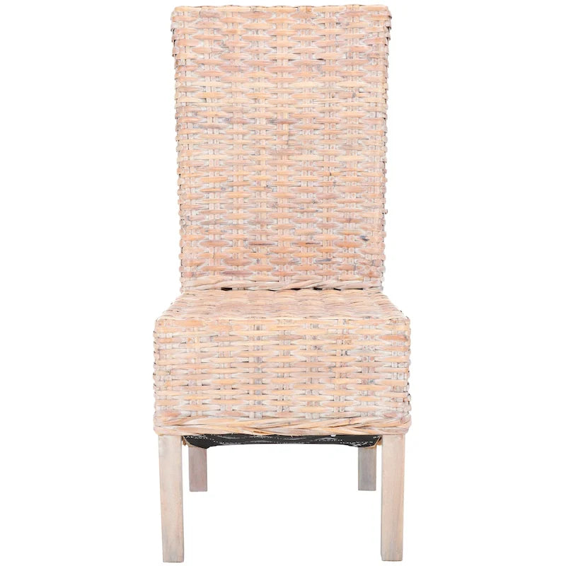 Esszimmerstuhl aus natürlichem Korbgeflecht (2er-Set) – 19 W x 22 D x 41 H – 19Wx22Dx41H