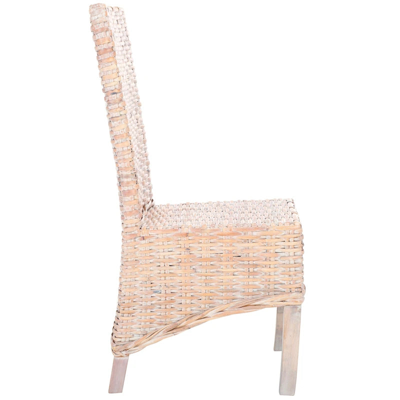Esszimmerstuhl aus natürlichem Korbgeflecht (2er-Set) – 19 W x 22 D x 41 H – 19Wx22Dx41H