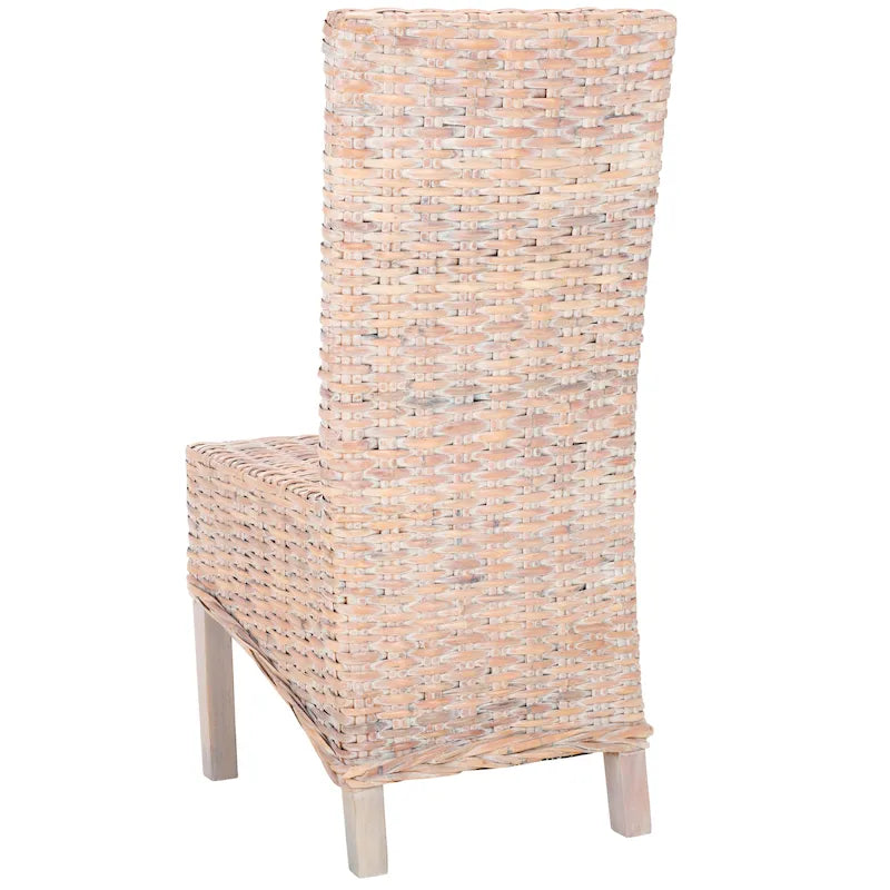 Esszimmerstuhl aus natürlichem Korbgeflecht (2er-Set) – 19 W x 22 D x 41 H – 19Wx22Dx41H
