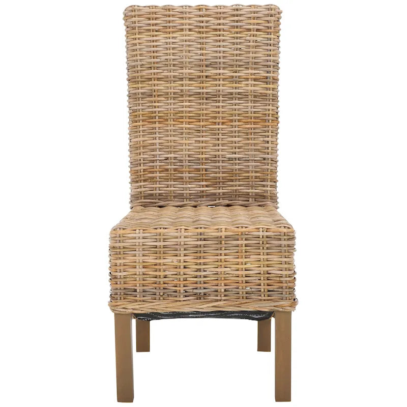 Esszimmerstuhl aus natürlichem Korbgeflecht (2er-Set) – 19 W x 22 D x 41 H – 19Wx22Dx41H