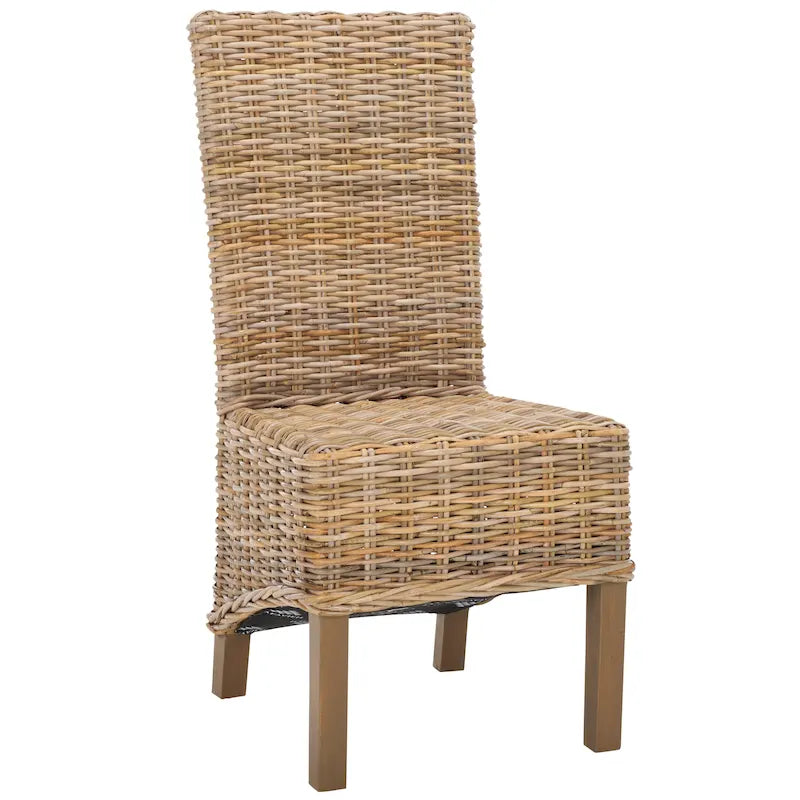 Esszimmerstuhl aus natürlichem Korbgeflecht (2er-Set) – 19 W x 22 D x 41 H – 19Wx22Dx41H