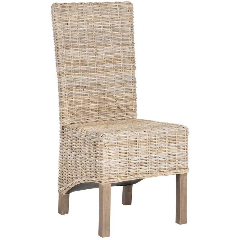 Esszimmerstuhl aus natürlichem Korbgeflecht (2er-Set) – 19 W x 22 D x 41 H – 19Wx22Dx41H