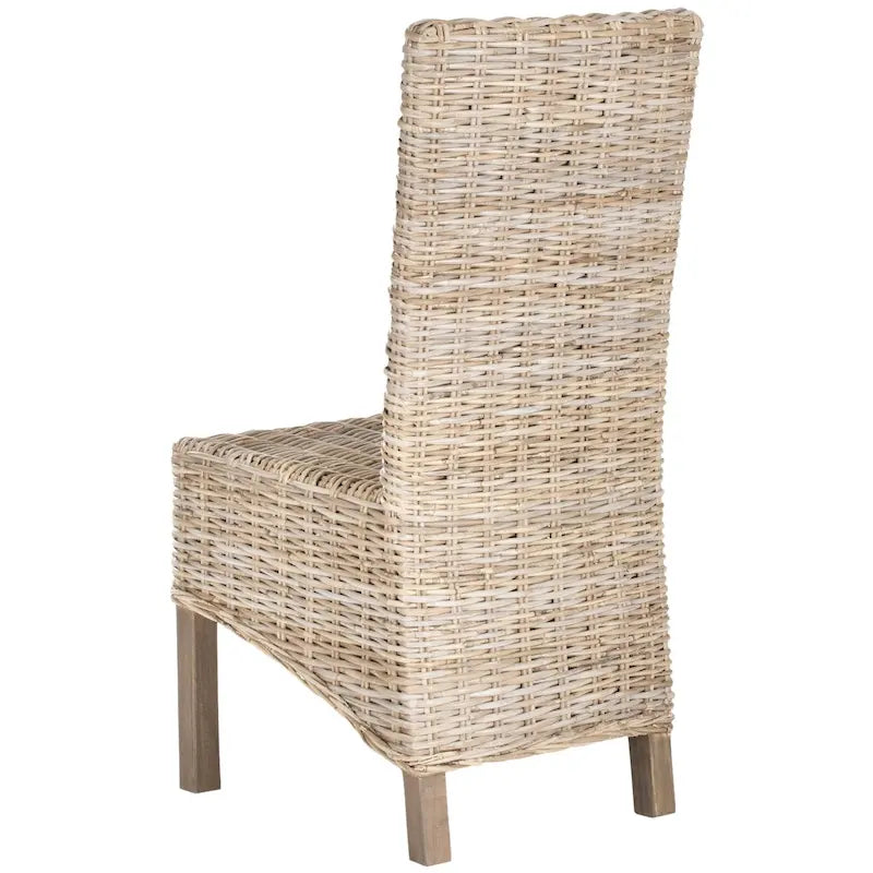 Esszimmerstuhl aus natürlichem Korbgeflecht (2er-Set) – 19 W x 22 D x 41 H – 19Wx22Dx41H