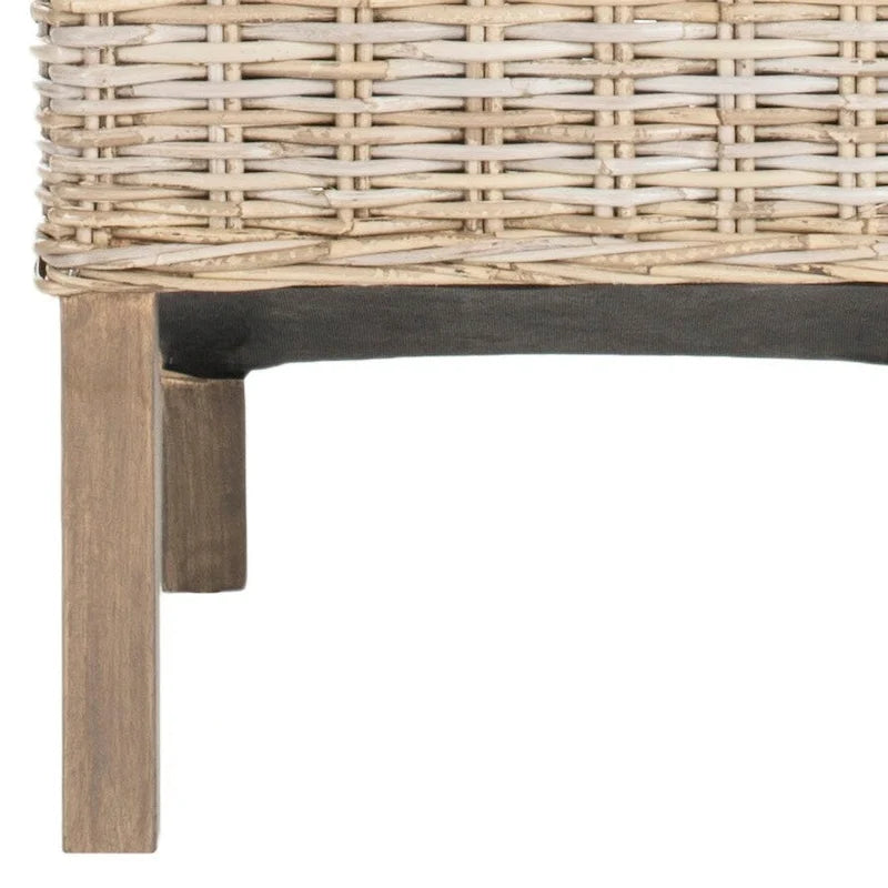 Esszimmerstuhl aus natürlichem Korbgeflecht (2er-Set) – 19 W x 22 D x 41 H – 19Wx22Dx41H