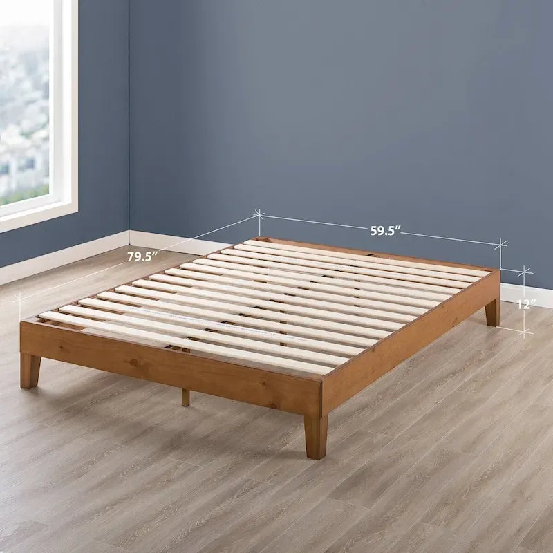 Solid Wood 12-inch Platform Bed Frame
