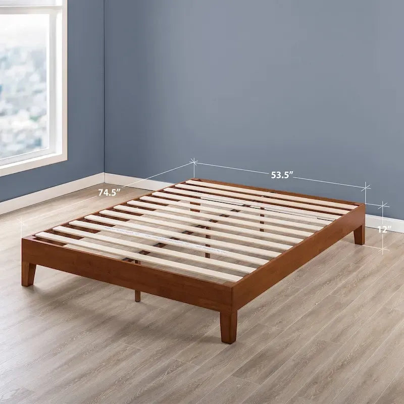 Solid Wood 12-inch Platform Bed Frame