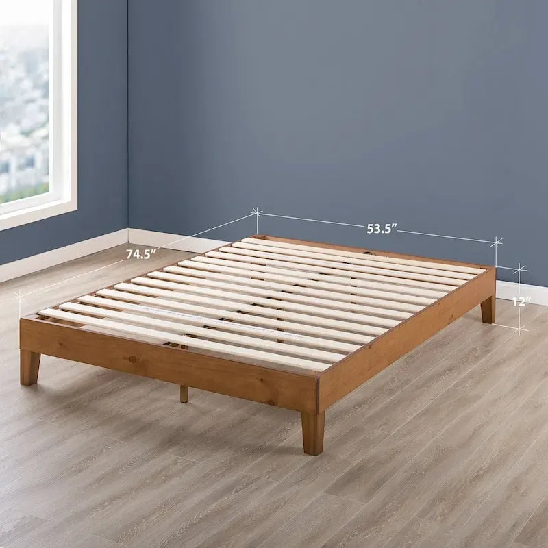 Solid Wood 12-inch Platform Bed Frame