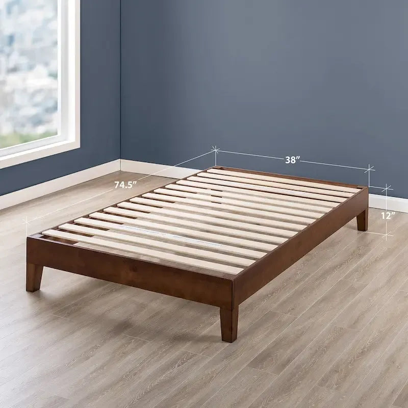 Solid Wood 12-inch Platform Bed Frame