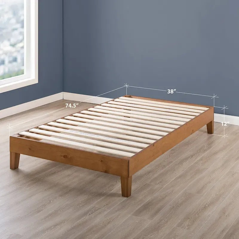 Solid Wood 12-inch Platform Bed Frame