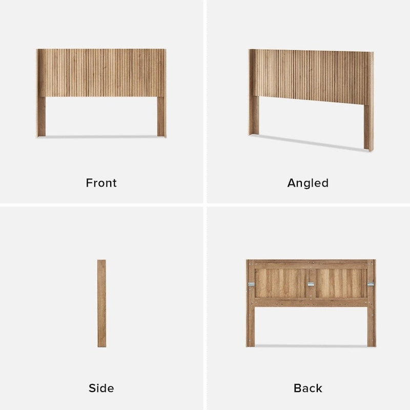 Kopfteil, 62.4 breites Kopfteil allein, Kopfteil aus Holz, moderner Landhausstil, Boho-Stil, zur Wandmontage, Rillenpaneel