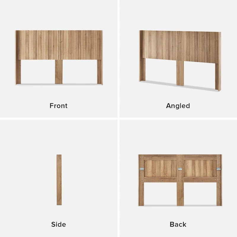 Kopfteil, 62.4 breites Kopfteil allein, Kopfteil aus Holz, moderner Landhausstil, Boho-Stil, zur Wandmontage, Rillenpaneel