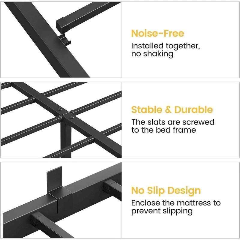 14 Inch Bed Frame with Storage, Load Up to 800Lbs,No Box Spring Needed