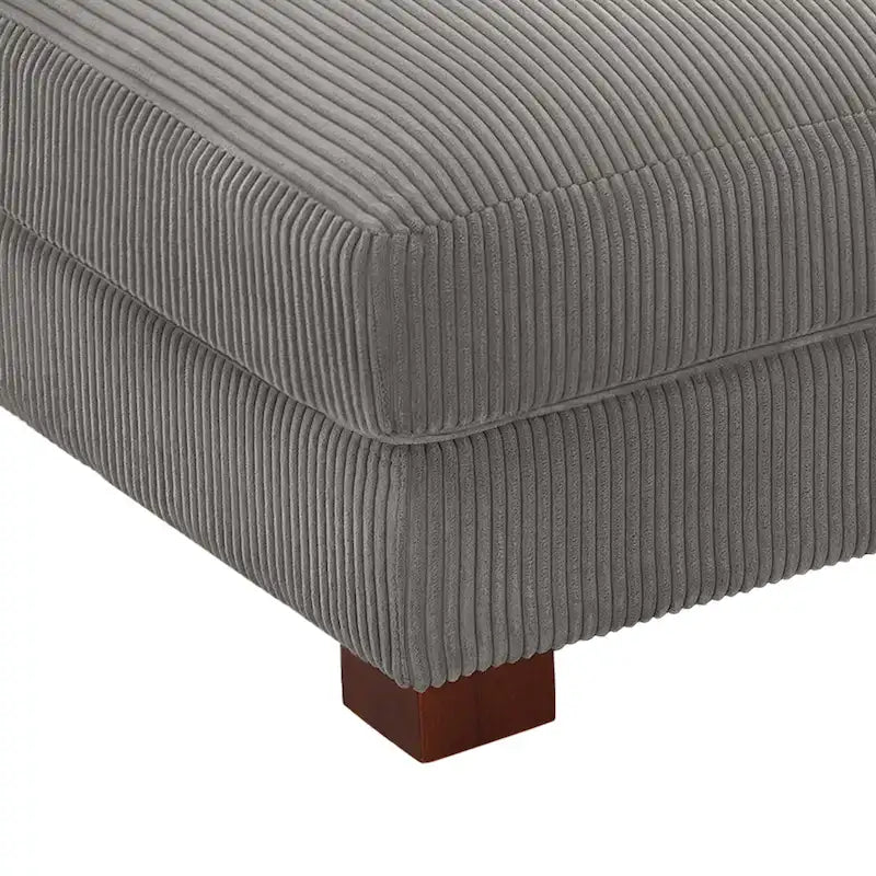 Modern Corduroy Fabric Oversized Accent Ottoman