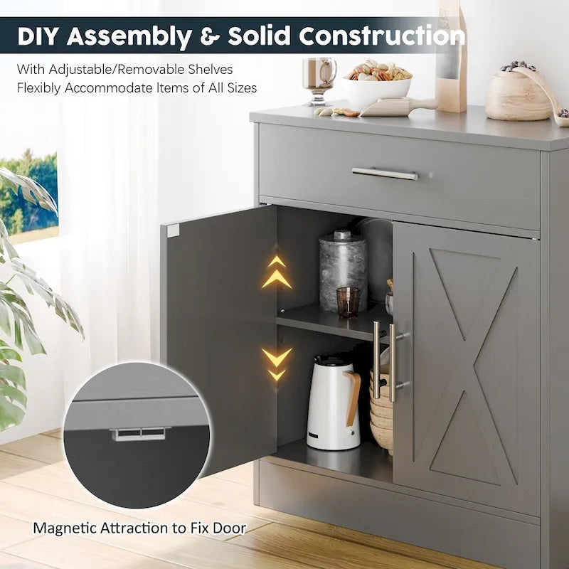 Sideboard-Buffetschrank, Küchenschrank mit Stauraum
