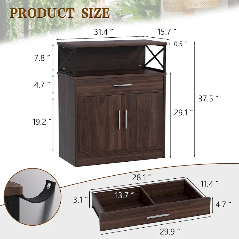 Sideboard-Buffetschrank, Küchenschrank mit Stauraum