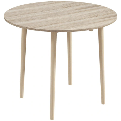 Table à manger ronde pliante de 35, table rabattable avec rallonge escamotable pour petits espaces, petite table de cuisine avec pieds en bois massif