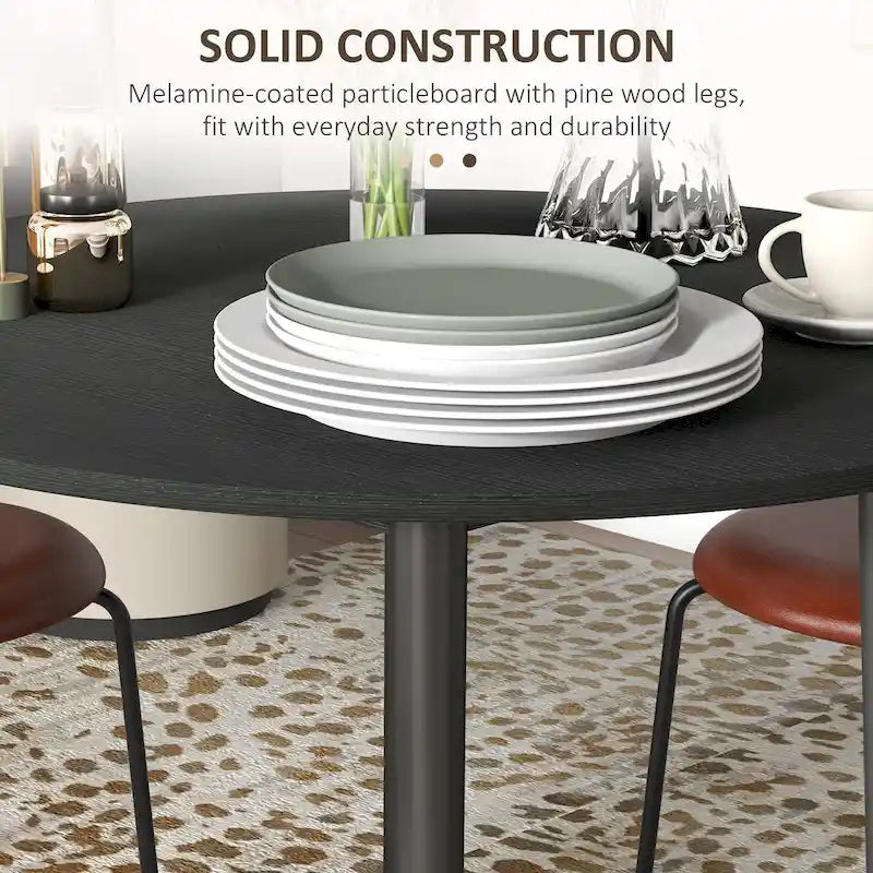 Mesa de comedor redonda plegable de 35, mesa extensible plegable para espacios pequeños, mesa de cocina pequeña con patas de madera maciza