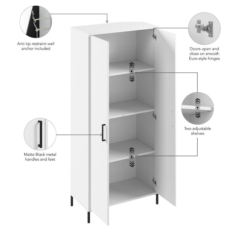 Tall Storage Cabinet with Doors by