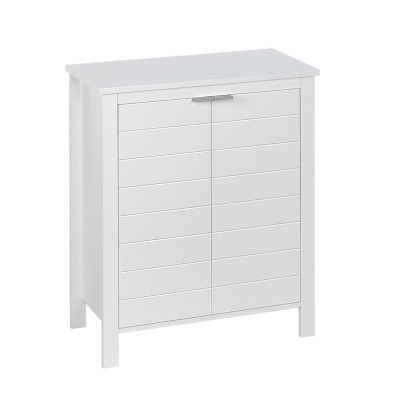 Two-Door Bathroom and Laundry Storage Cabinet with Adjustable Shelf - N/A