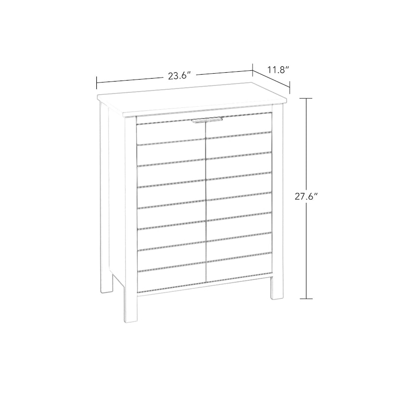 Two-Door Bathroom and Laundry Storage Cabinet with Adjustable Shelf - N/A