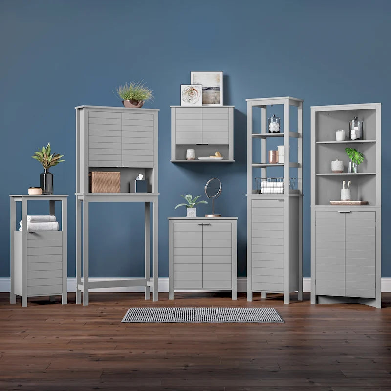 Two-Door Bathroom and Laundry Storage Cabinet with Adjustable Shelf - N/A