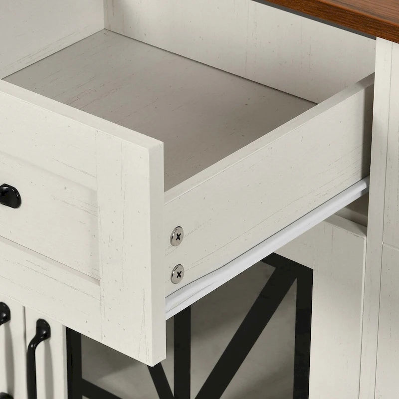 47 Kitchen Island With Drop Leaf & 2 Bar Stools
